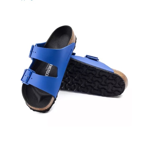 Birkenstock Arizona Ultra Blue Sandals Leather Buckle Slides Men's Size 9 NWT - Picture 1 of 13